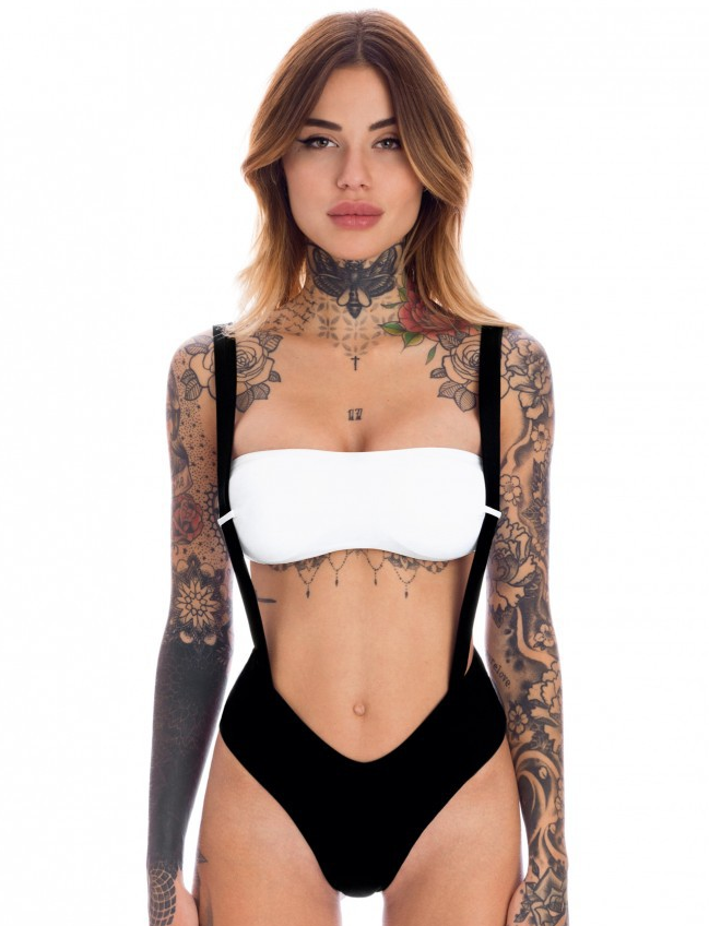 Backless Suspender Strap One-Piece Monokini Swimsuit
