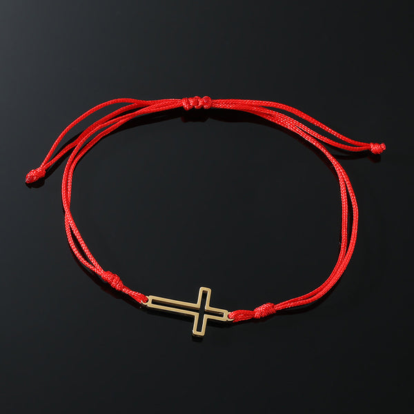 Adjustable Hollow Cross Bracelet for Men and Women