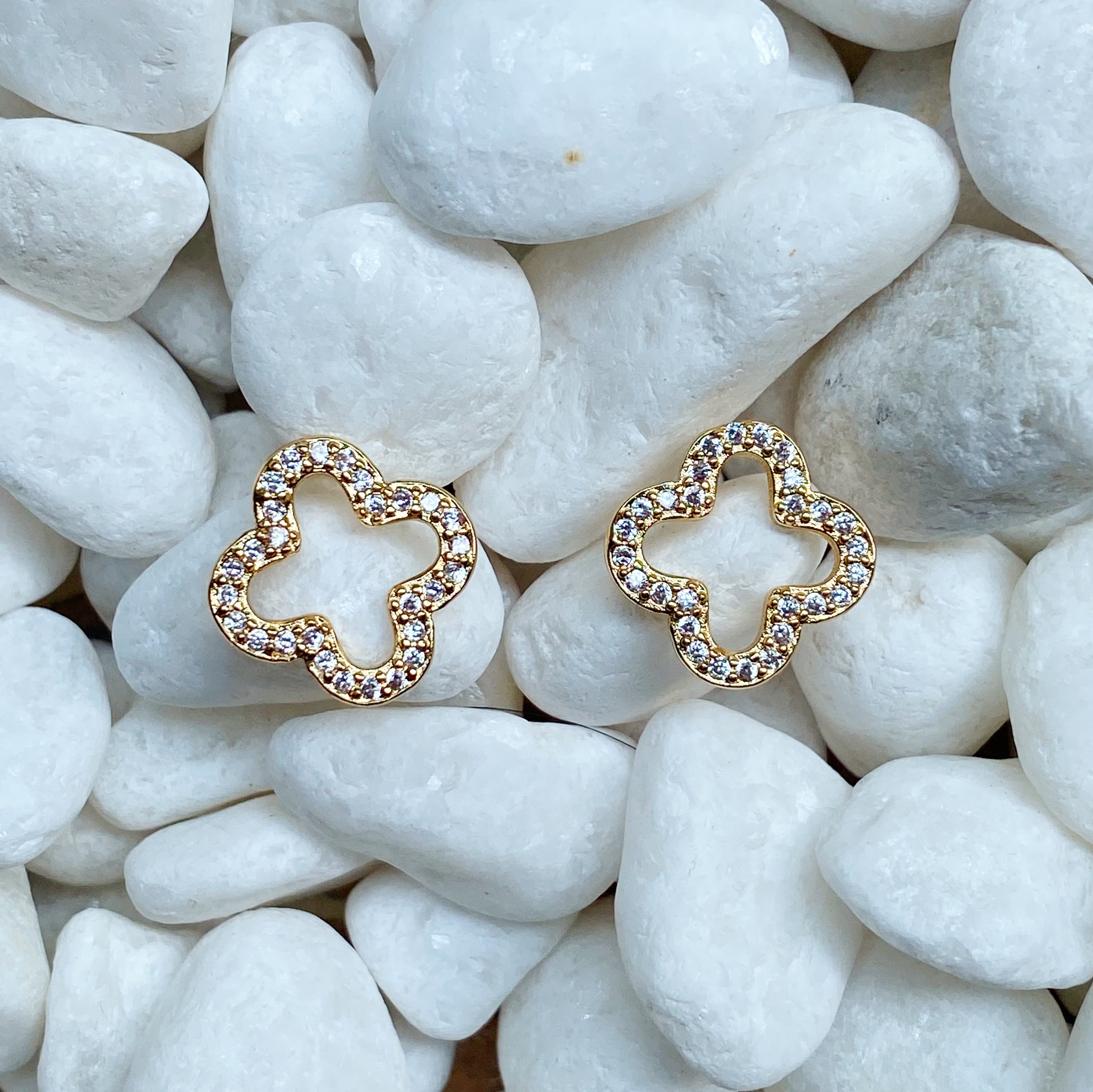 Rounded Cross Stud Earrings