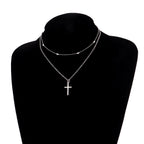 Layered Cross Pendant Necklace