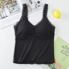 Women's Camouflage Tank Top with Lace Edge