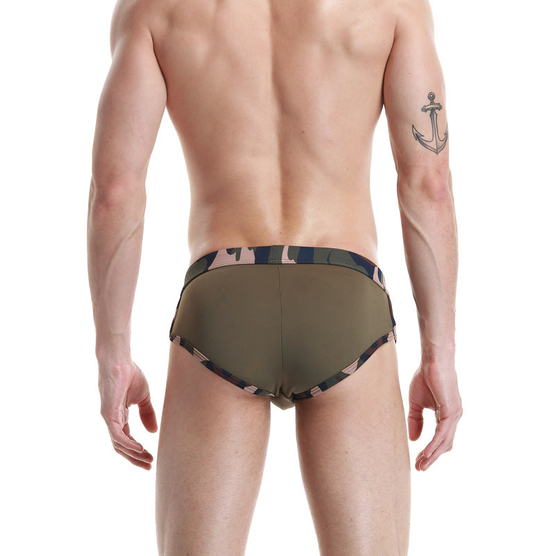 Mens Swim Briefs with Camo Waistband