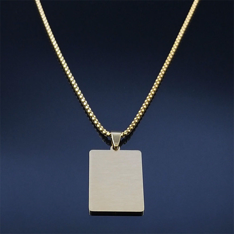 Stainless Steel Lord's Prayer Cross Dog Tag Necklace | Christian Jewelry