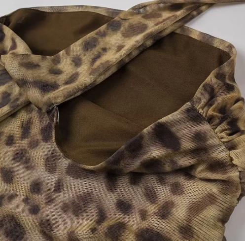 Leopard Print Straight Midi Skirt