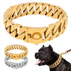 Stainless Steel Cuban Link Dog Chain Collar