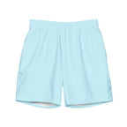 Men's Light Blue -Print Swim Trunks