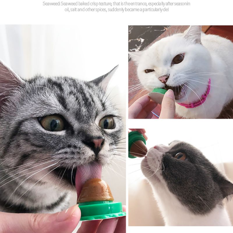 Cat Catnip Energy Lick Ball Treats, Natural Nutrition Snack Balls with Catnip and Trace Elements, Wall-Mounted Healthy Cat Candy