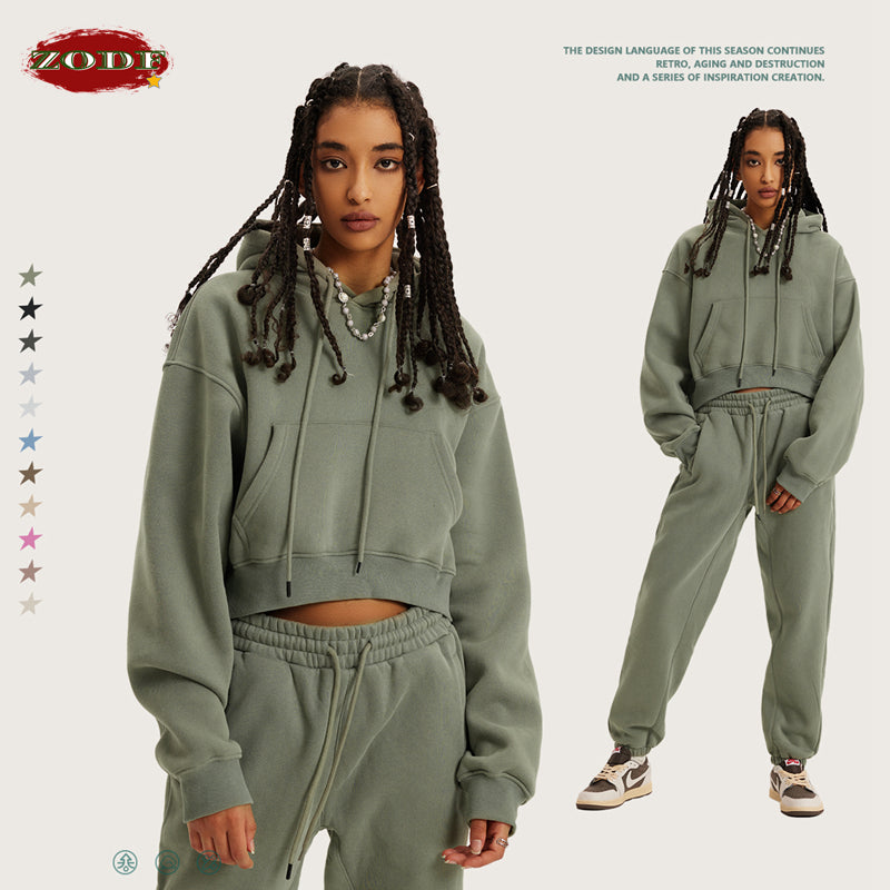 Chic Sexy Women’s Super-Short Fleece Cropped Hoodie | Streetwear