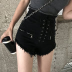 Korean Style 2019 Women's Slim Denim Shorts with Fringes