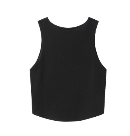 Pink Cotton Sleeveless Tank Top with Letter Print
