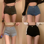 Trendy Women's Irregular Elastic Thin Jeans Hot Pants