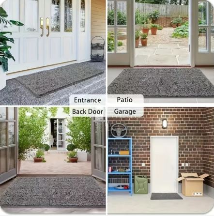Absorbent Muddy Paw Dog Mat Thick Chenille Microfiber Door Mat Quick-Dry Non-Slip Washable Floor Rug for Dogs and Cats