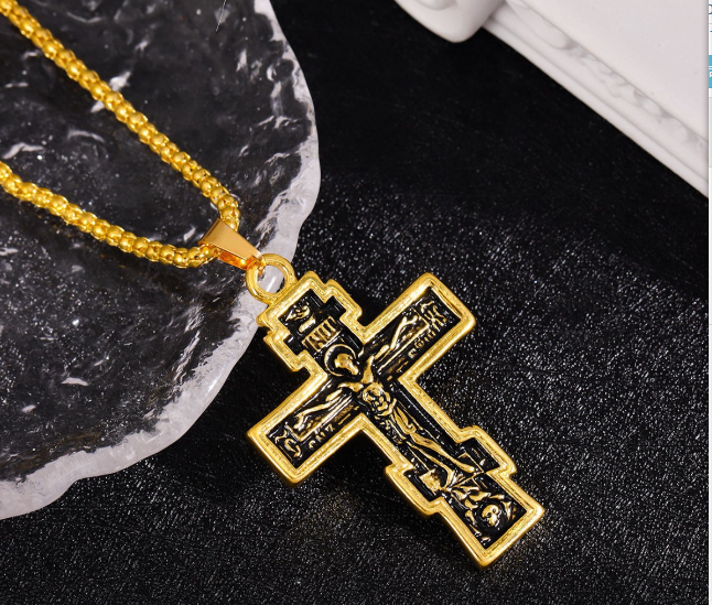 Orthodox Crucifix Cross Pendant Necklace - Christian Jewelry