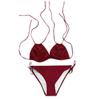 Women's Plus Size Black Halter Bikini Set
