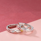 Couple's Silver Infinity Band Ring Set