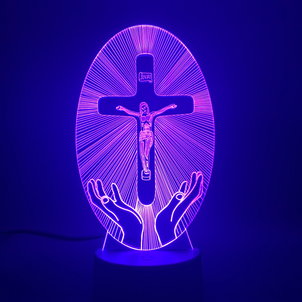 3D Acryl Jesus Kreuz Nachtlicht