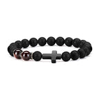 Cross Energy Volcanic Rock Amber Bracelet for All