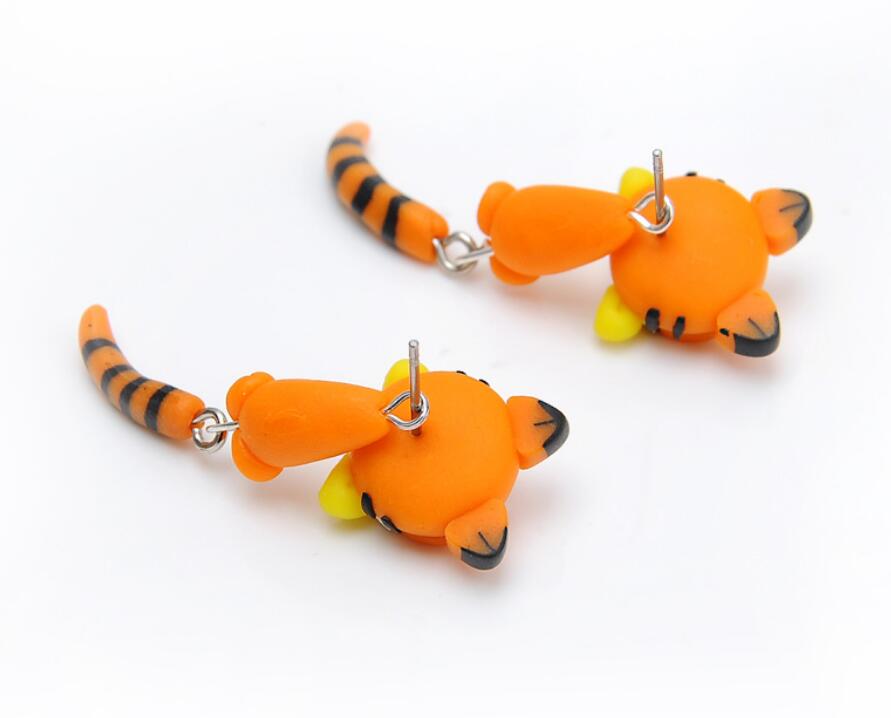 Handmade Polymer Clay Orange Cat Earrings