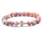 Stone White Turquoise Cross Bracelet (Multi-color)