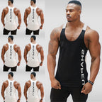 Men's U-Neck Contrast Sports Tank Top for Spring/Summer
