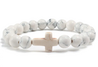 Lava Stone Cross Bracelet