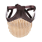 Adjustable Dog Baseball Cap with Ear Holes, Breathable Mesh Striped Sun Hat Visor for Small to Large Dogs, Outdoor Pet Sport Cap