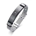 Black Titanium Steel Bracelet with Christian Bible Verse