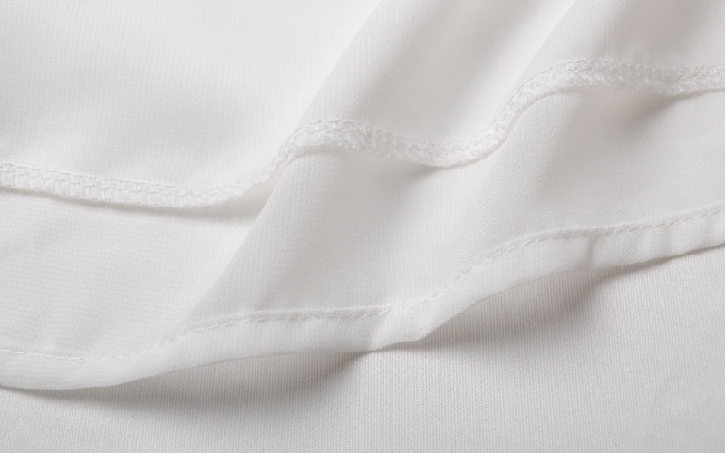 Women's White Off-Shoulder Ruffle Chiffon Cover-Up Top