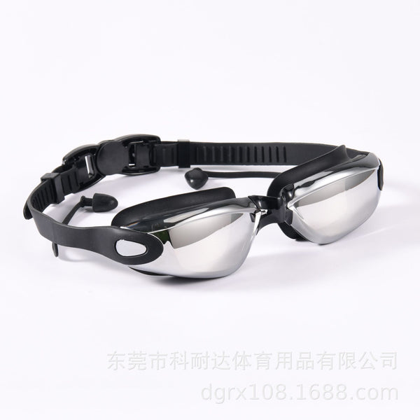 Anti-Fog Swim Goggles with Earplugs (Myopia Options)