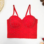Pearl-Embellished Bustier Camisole Top
