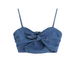 Denim Women's Camisole with Bow - Summer Top