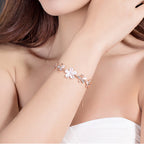 Rose Gold Cat's Eye Flower Bracelet