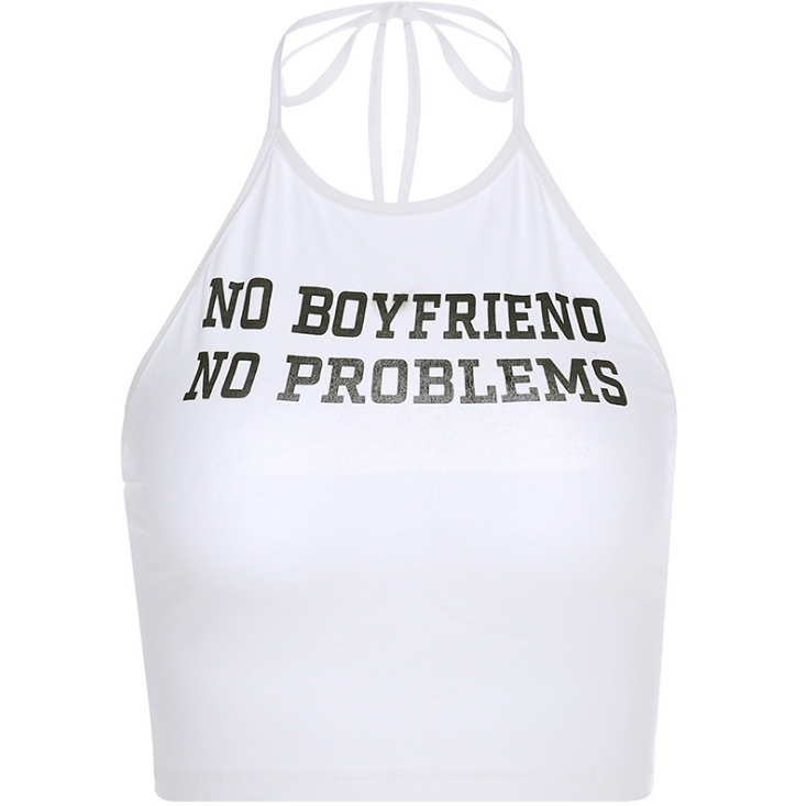 No Boyfriend No Problems Halter Crop Top