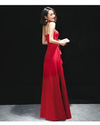 Red Long Sexy Evening Dress with Spaghetti Straps