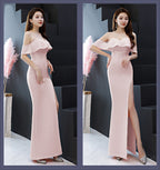 Evening Dress with Slit Long Skirt and Spaghetti Straps
