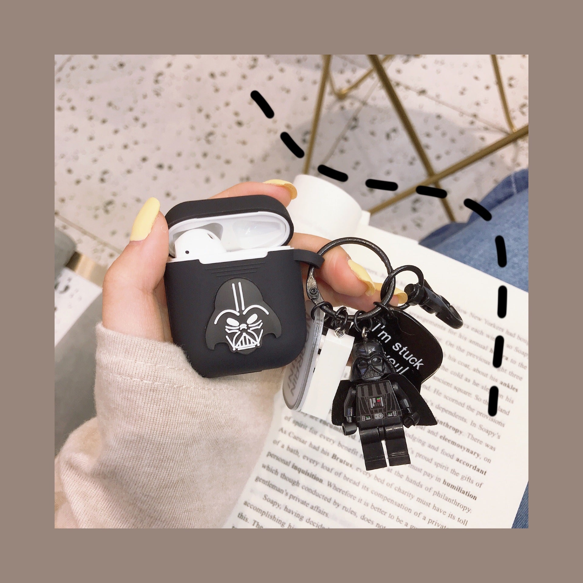 Creative Silicone AirPods 2 Case with Keychain (Black) | Accessory