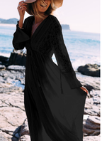 Cotton Lace Button Beach Cover-Up Dress