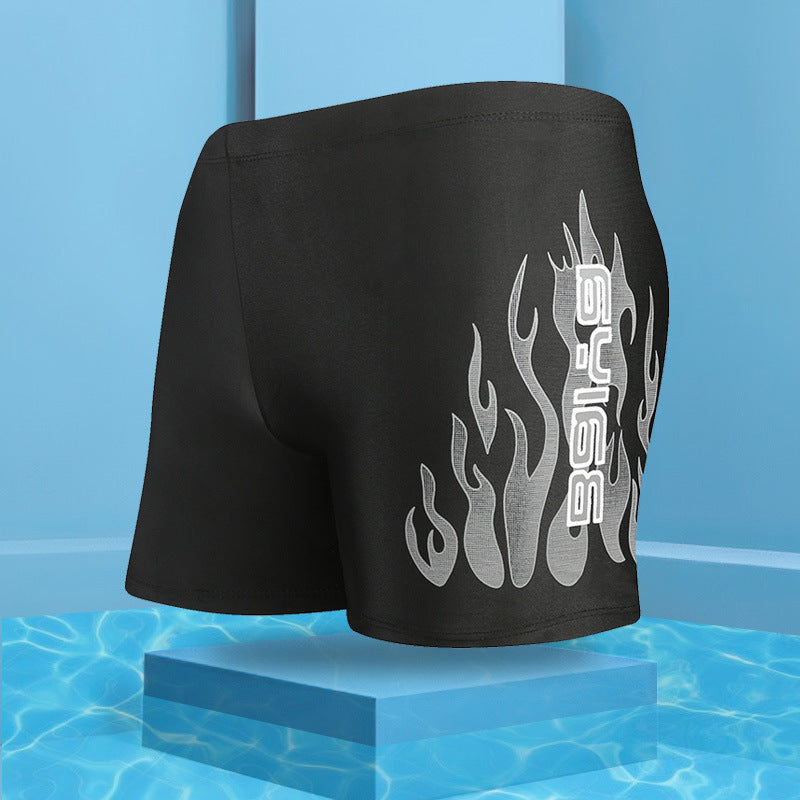 Men's Flame Print Swim Trunks