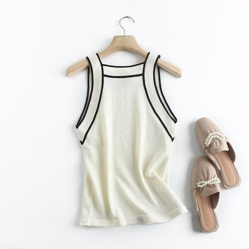 Women's Spring Fashion Striped Knitted Camisole Top