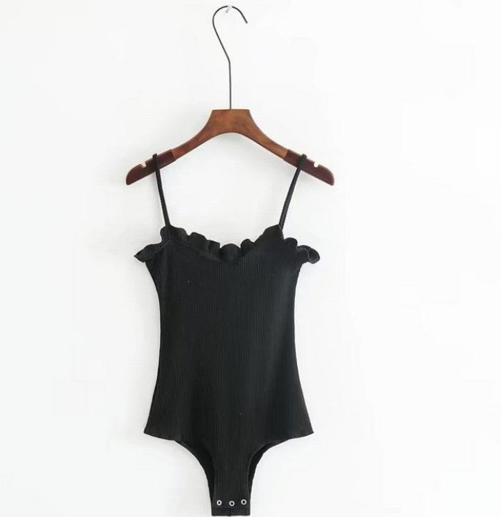 Lace Trim Camisole Jumpsuit Bodysuit Top