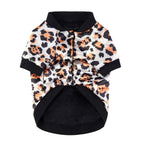 Dog Bomber Jacket Padded Winter Coat - Fleece-Lined Animal Print Snap-Button Pet Coat for Small Medium Dogs, Leopard or Pink Zebra