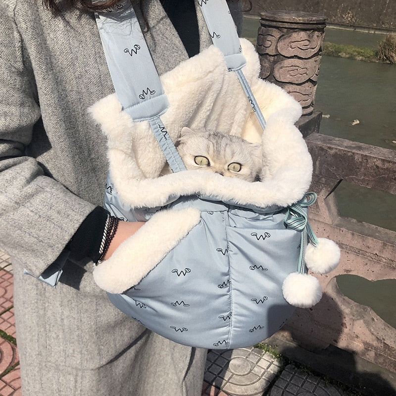 Winter Pet Cat and Dog Warm Front Carrier Backpack
