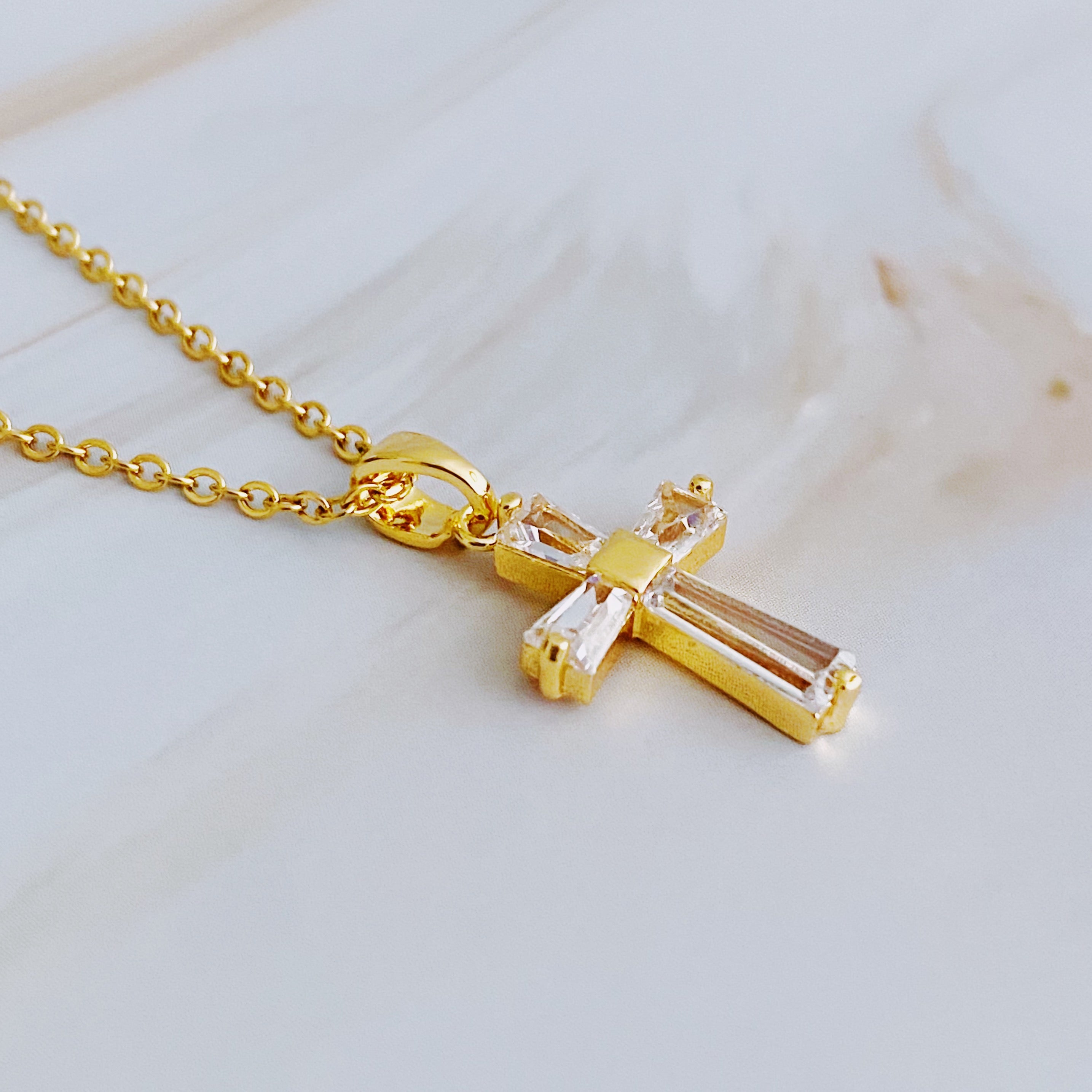 My Dear Crystal Cross Necklace | Christian Jewelry