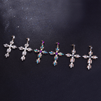 Crystal Cross Drop Earrings