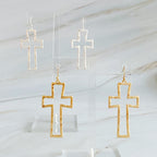 Dangle Cross Outlined Earrings | Christian Jewelry