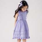 Mitsuba Solid Color Pleated Dress with Spaghetti Straps