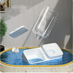 Automatic Gravity Pet Feeder & Water Dispenser, 3.8L Large Capacity, See-Through Food & Water Station for Cats and Dogs
