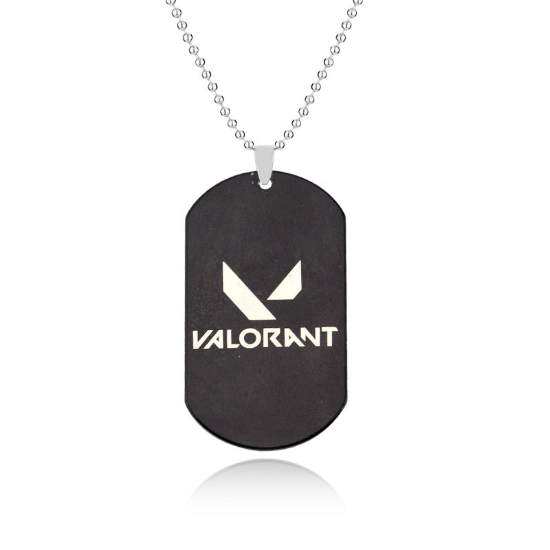 Valorant Logo Dog Tag Necklace