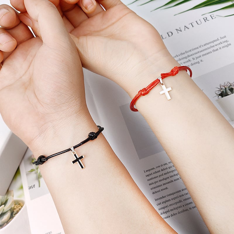 Cross Wax Rope Bracelet for Men and Women