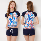 Women's Plus Size Two-Piece Rash Guard Swim Set